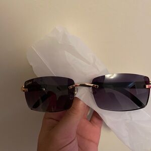 Cartier Purple Sunglasses with Gold Details